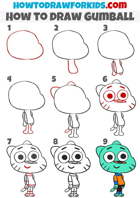 how to draw gumball characters|How to Draw The Amazing World of Gumball Step by Step